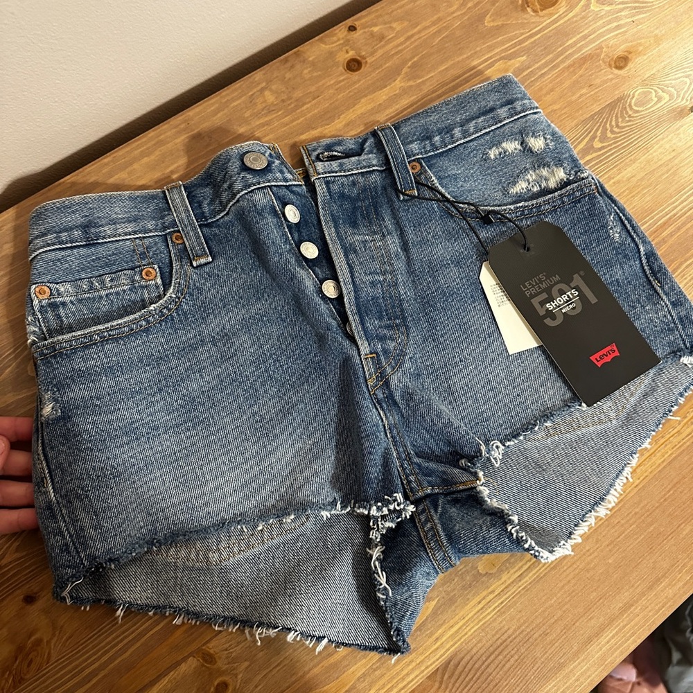 Levi's Women's Distressed Blue Jean Shorts